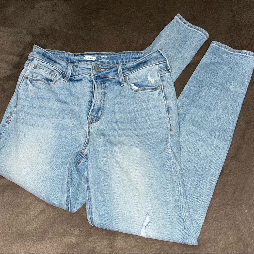 Old Navy Rockstar Super Skinny Patch Jeans